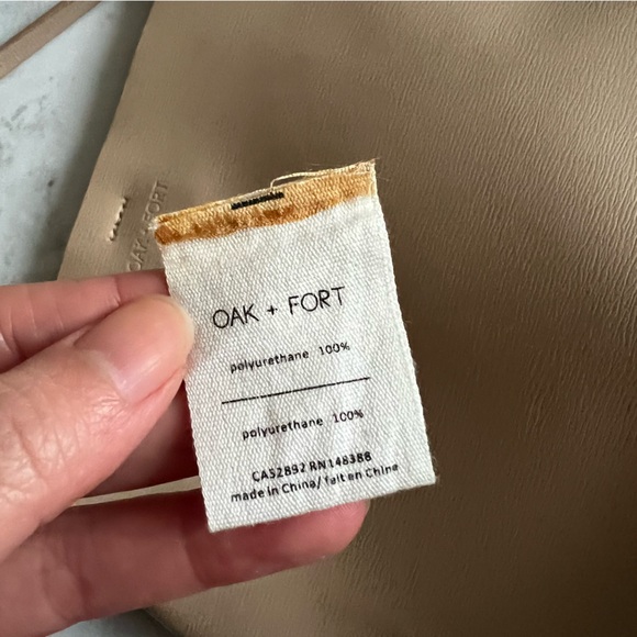 Oat & Fort Cream Snap Button Shoulder Bag Faux Leather - Picture 9 of 12